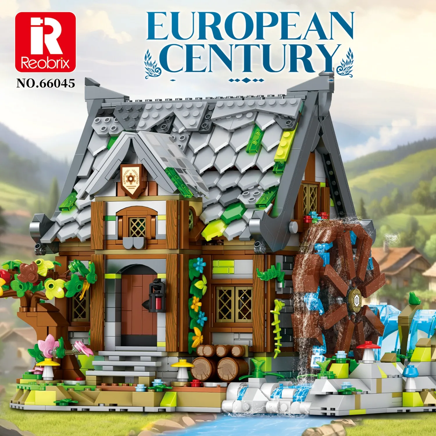 

1873PCS Mill House Building Blocks Medieval European Village Street View Model Bricks Kids Educational DIY Toys Holiday Gifts