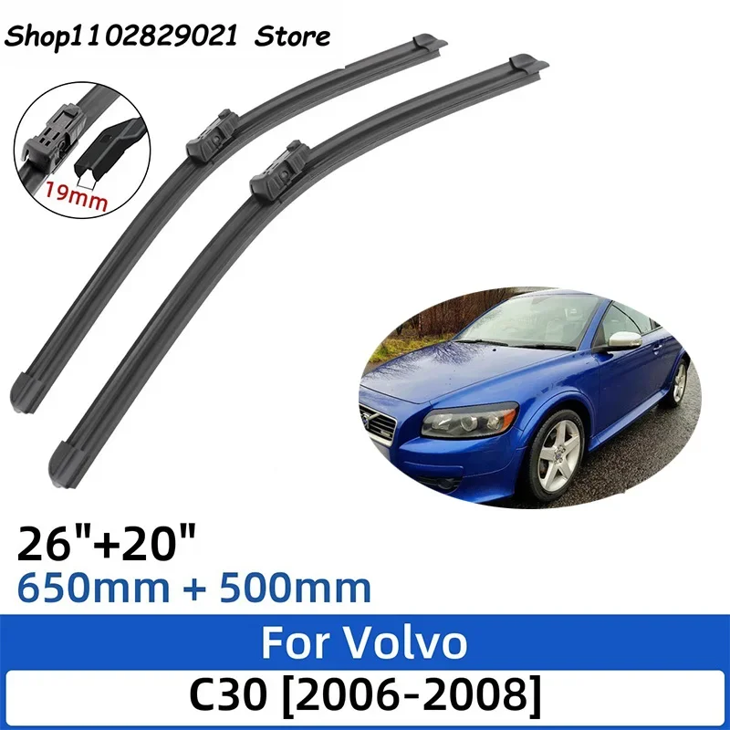 

2PCS For Volvo C30 2006-2008 26"+20"Front Rear Wiper Blades Windshield Windscreen Window Cutter Accessories 2006 2007 2008