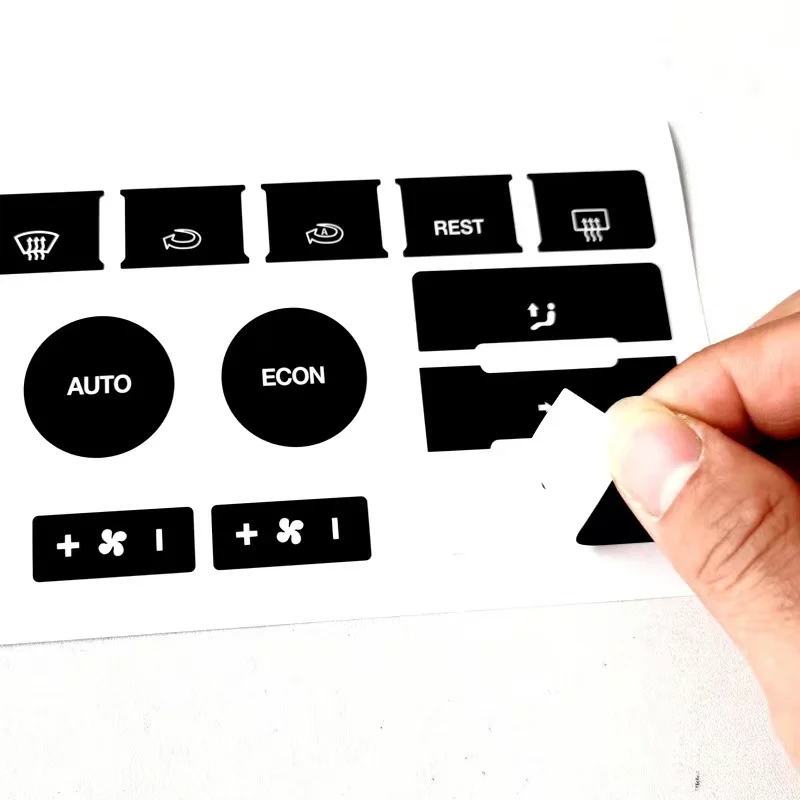 1Set Car Front Radio Button Decal Sticker with Navigation Repair For VW Touareg 2004 2005 2006 2007 2008 2009 Accessories