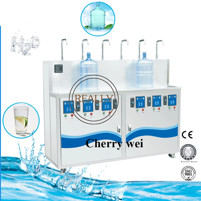 Six Outlets Pure Water Vending Machine /coin and bill acceptor Purified water dispenser vending machine