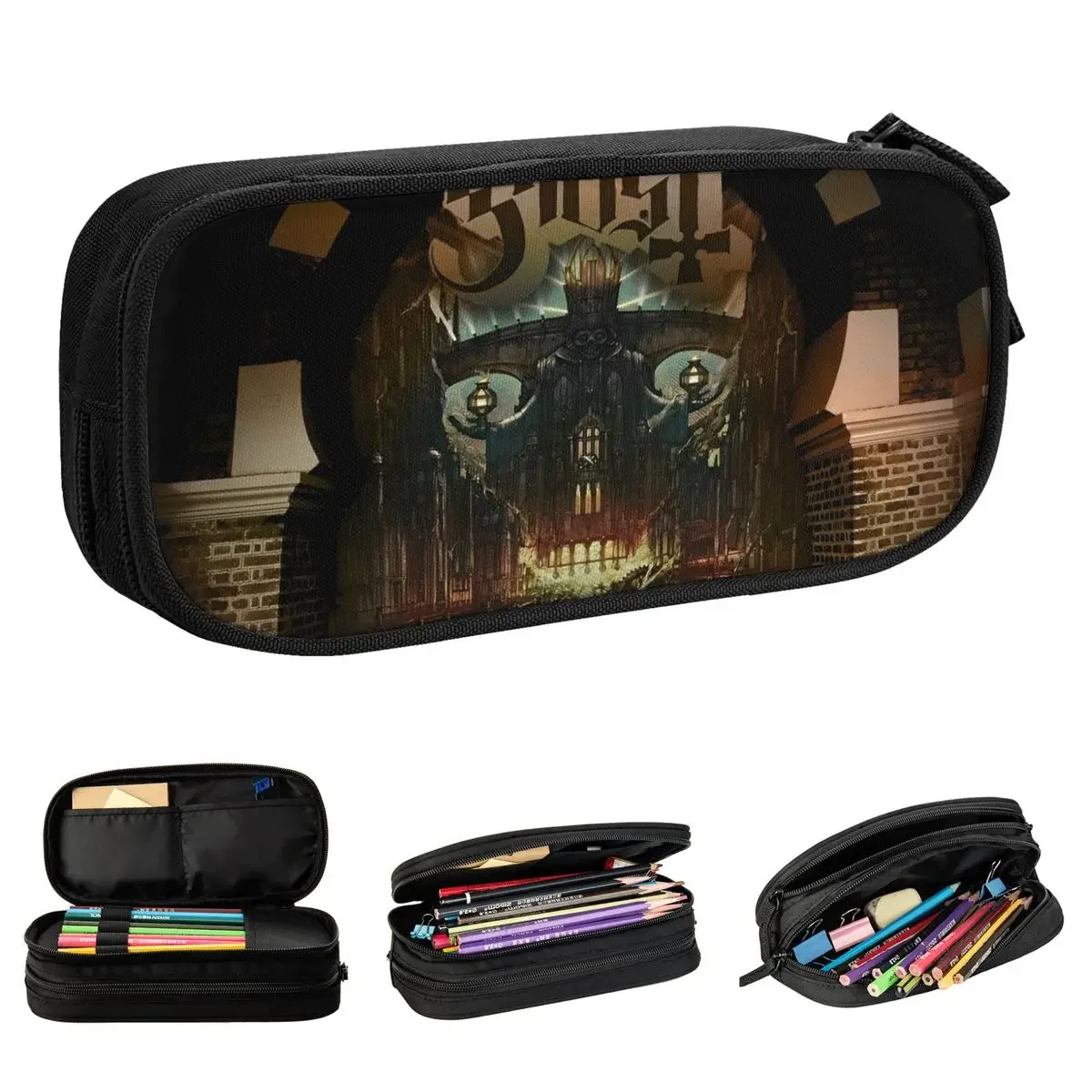 

Creative Ghost Band Pencil Case Pencilcases Pen Holder Kids Large Storage Bag Office Cosmetic Stationery