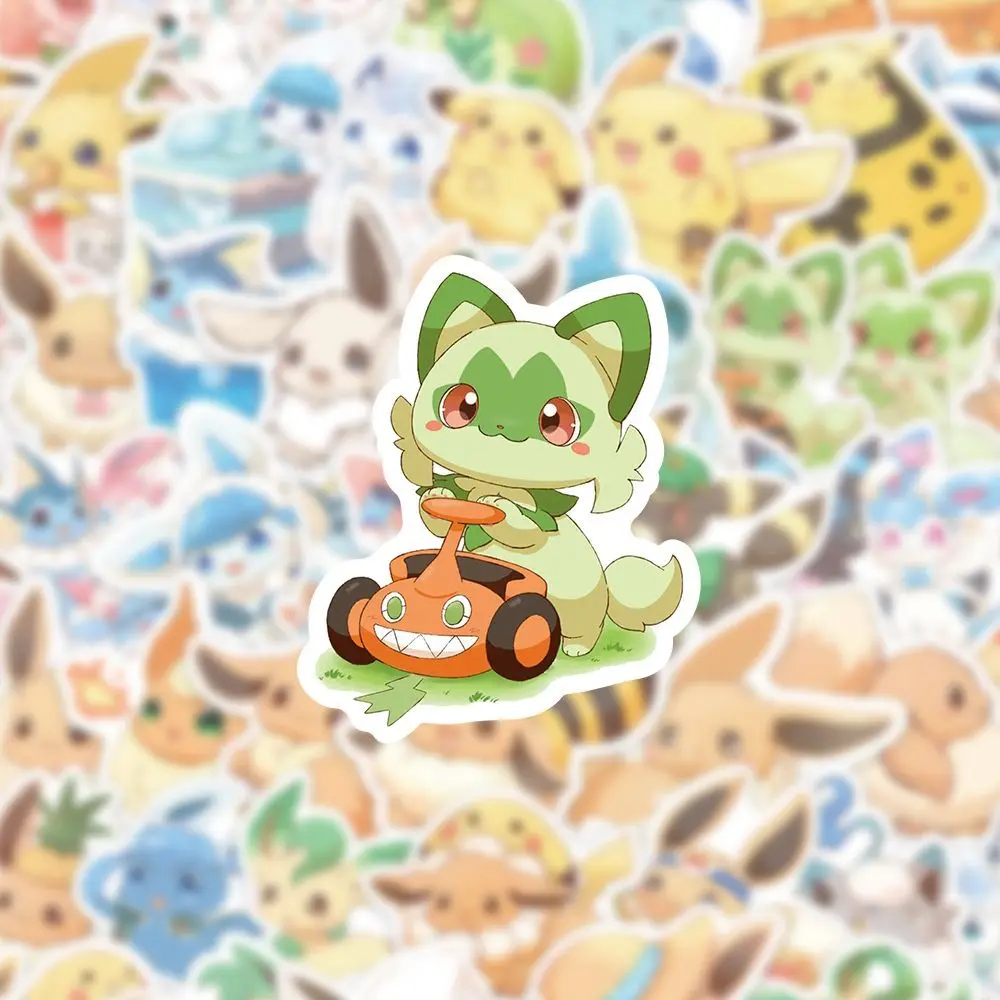 60 قطعة ملصقات الكتابة على الجدران Eevee اللطيفة Sylveon بوكيمون أنيمي الكرتون ملصق مائي الأمتعة كأس الهاتف الغيتار الثلاجة سجل القصاصات ألعاب أطفال