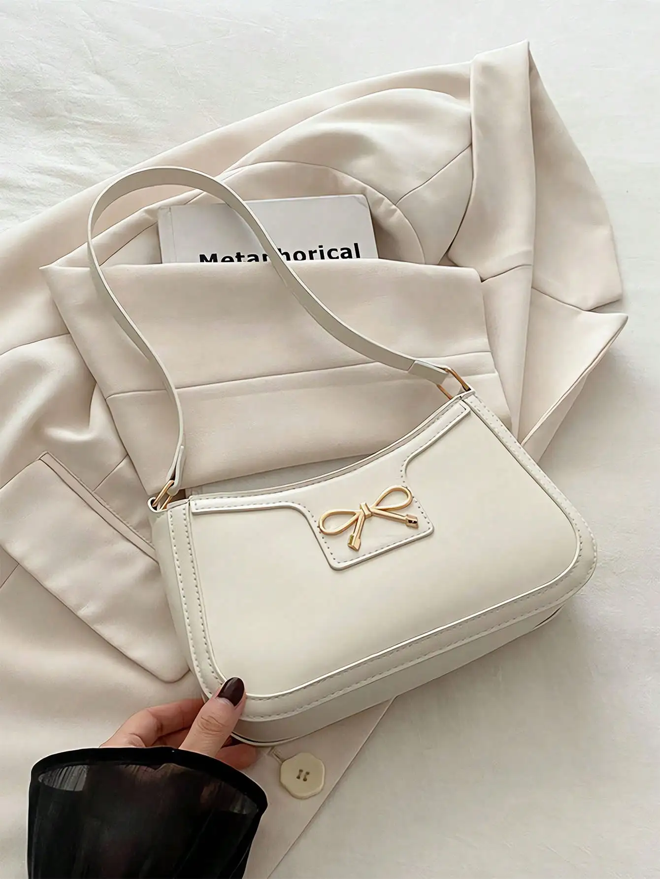 

Elegant Crescent-Shaped Underarm Shoulder Bag For Women, Chic Casual Fashion, Solid Color Underarm Bag,Retro Niche Shoulder Bag For Women - Versatile Handbag For Fall/Winter Minimalist And Fashionable, Women's Style, Fall/Winter Edition, Shoulder Bag, Moo