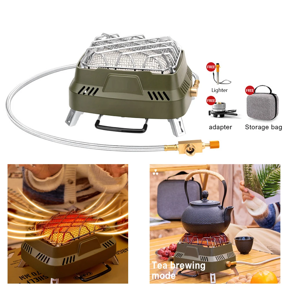 Mini Dual-purpose Outdoor Multifunctional Heating Stove, Infrared Stove, Portable Camping Stove Head Winter Camping for Heating