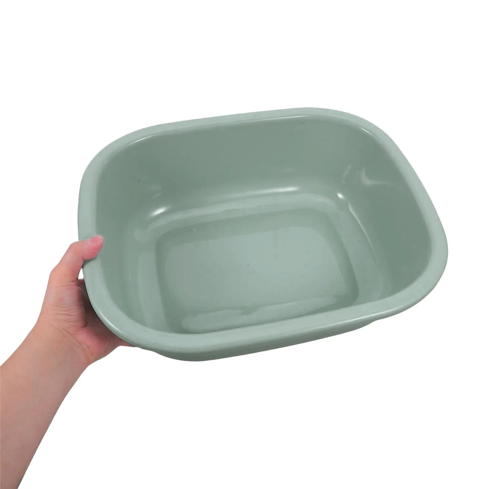 長方形の厚手洗顔器、携帯用プラスチック製洗面器、深いスプラッシュ防止機能付き、洗髪、足湯、洗濯、家庭用浴室に最適