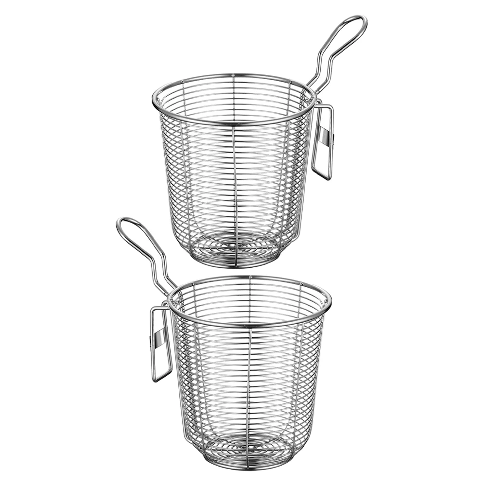 

2Pcs Fine Mesh Strainer Stainless Steel Hotpot Noodle Basket for Ramen Pasta Cooking Kitchen Sieve Tool Hot Pot Strainer Spoons