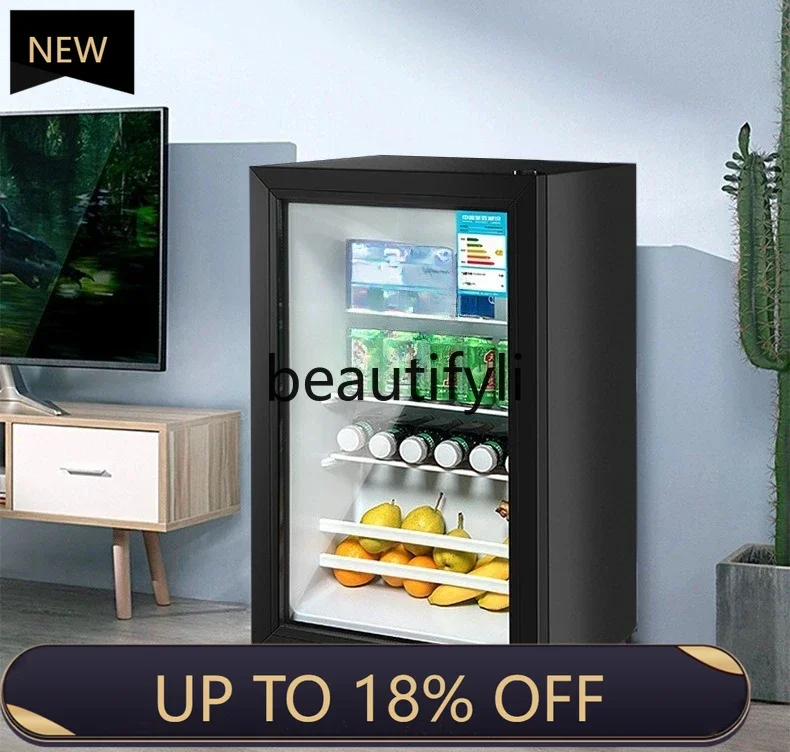 

New arrive Small refrigerator hotel refrigerated ice bar Small freezer transparent door Refrigerator wine cabinet silent