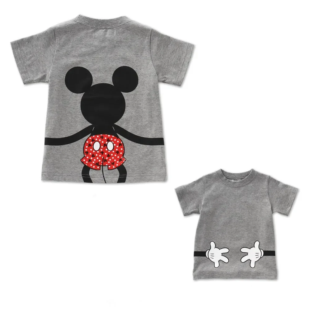 Summer Family Matching Outfit Mickey Minnie Mouse Donald Mommy Daddy Kid Son Daughter Baby Boy T-Shirt Clothes Children Top Tee