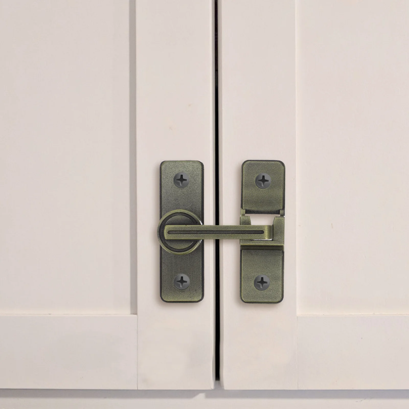 مزلاج باب من الفولاذ المقاوم للصدأ 56 مم مسافة فتحة لمسة نهائية حمراء مثبتة على السطح 180 درجة مزلاج فليب دوار للحمام #3