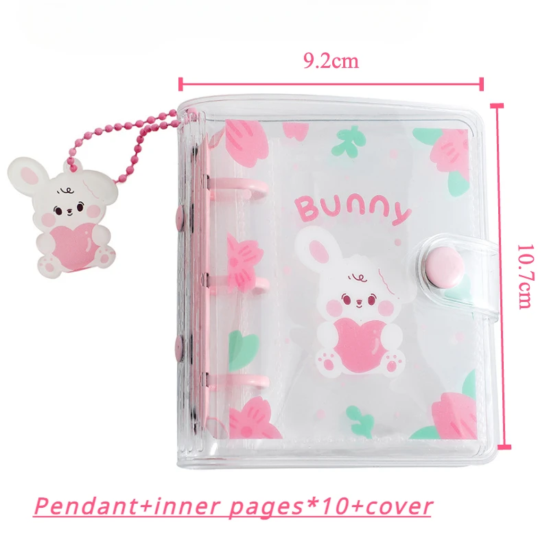 Cartoon Cheery Bear PVC Photo Albums with Kawaii Pendant Pink Bunny Photocard Binder Love Gifts for Women Wholesales 2024 New