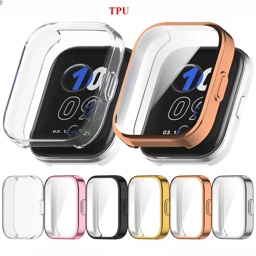 Casing PC + กระจกนิรภัยสำหรับ amazfit bip5สามัคคีฟิล์มกันรอยป้องกันเต็มพื้นที่ของหน้าจอสมาร์ทวอทช์กันชน A2324ผ้าฝ้ายทำความสะอาด