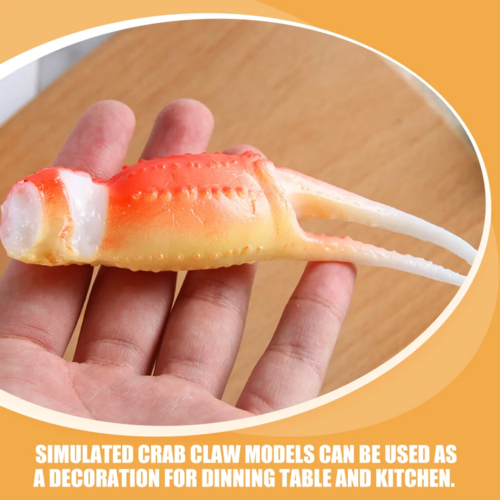 3 Pcs Toys Shrimp Model Party Crab Claw Educational Decor Realistic Other Simulated Food Compact Shaped Figurine Fake Banquet