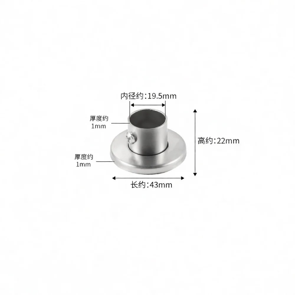 Stainless Steel Flange Bracket For Closet Hanging Rail Wardrobe Pipe Support Modern Home Organizers Sturdy Fitting Hardware