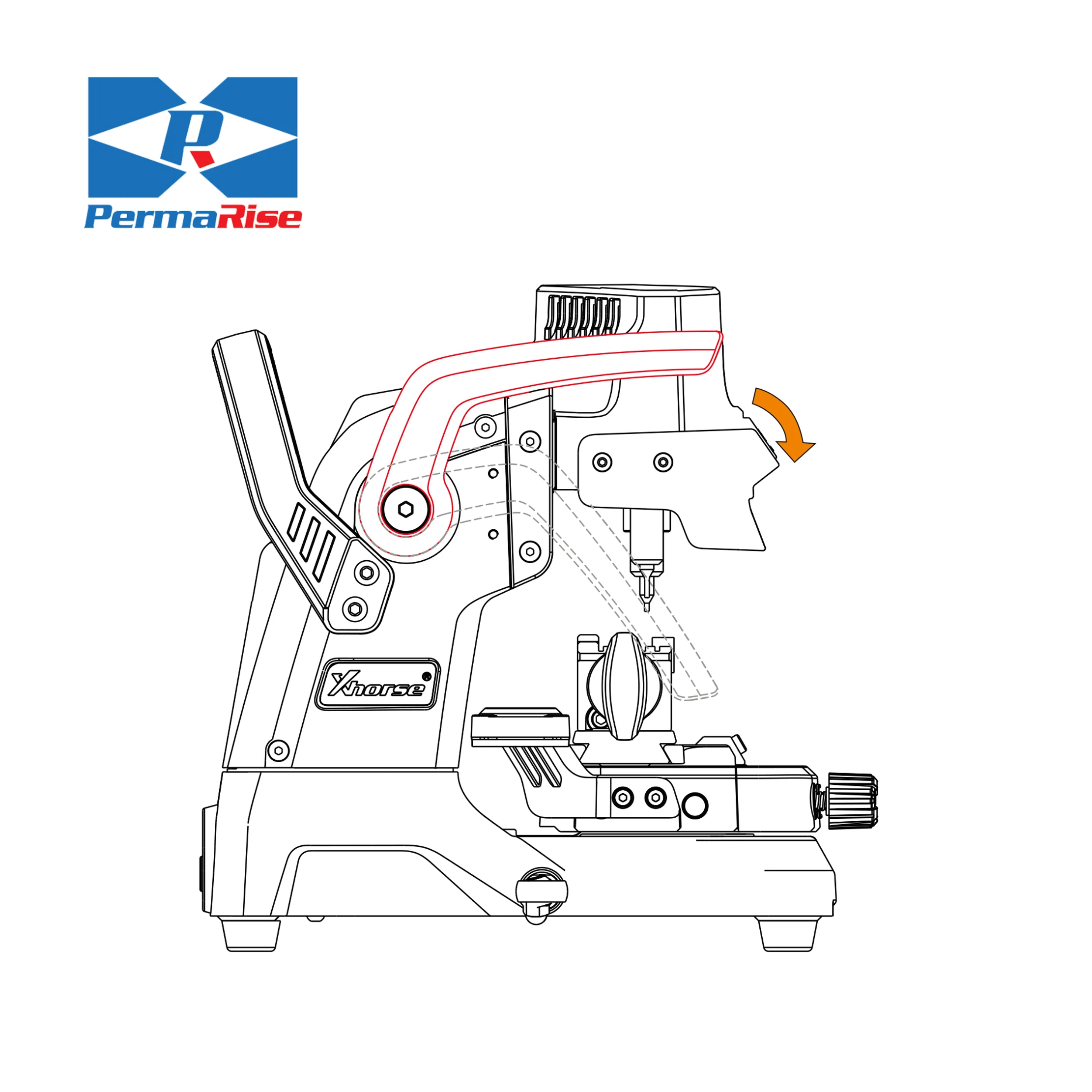 Máquina cortadora de llaves esencial XP-007 para hoyuelos láser y llaves planas, herramienta esencial para suministros de cerrajería