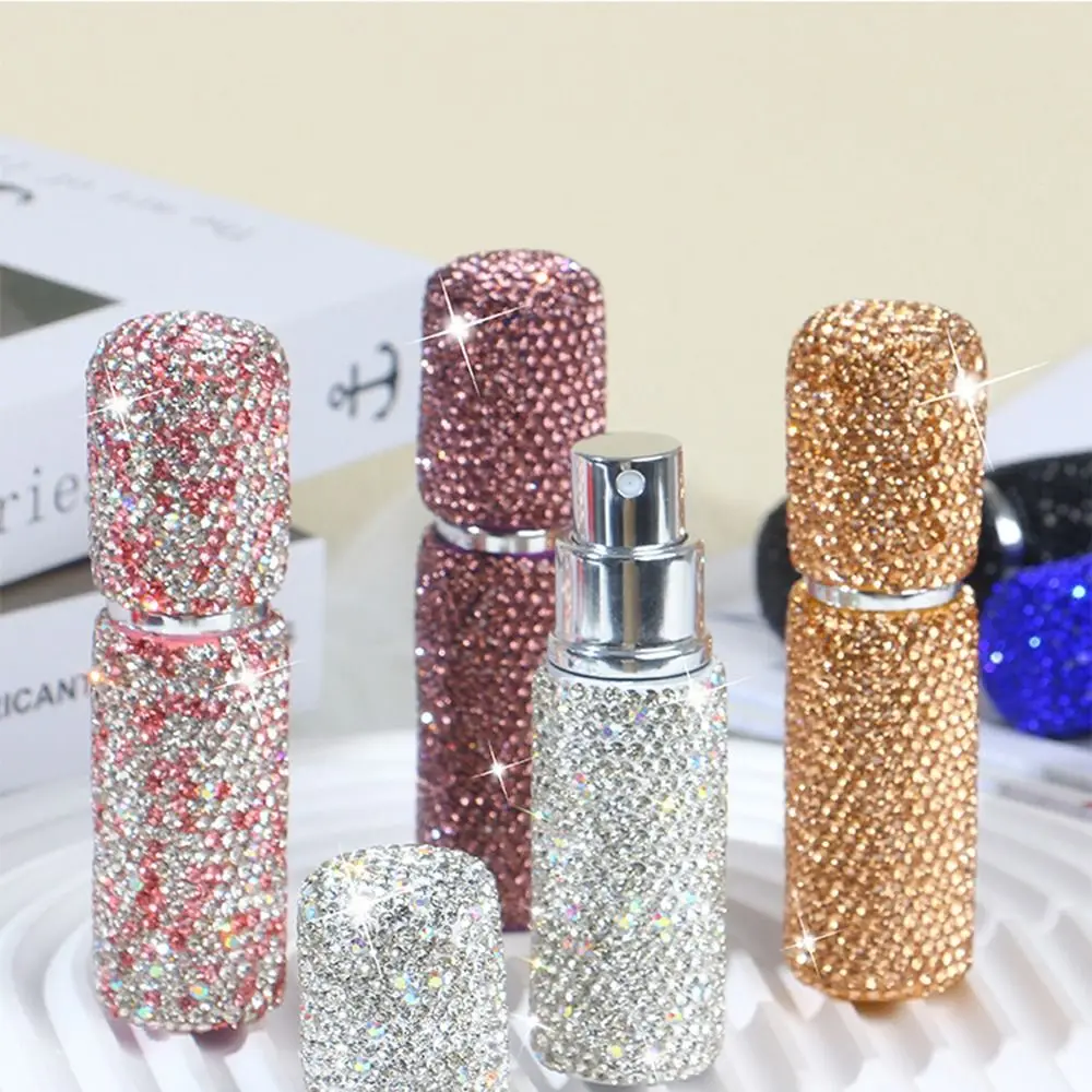 

Portable Perfume Spray Bottle Rhinestone Inlaid Refillable Leakproof Travel Mini Cosmetics Sub Bottle Container 5ml 10ml