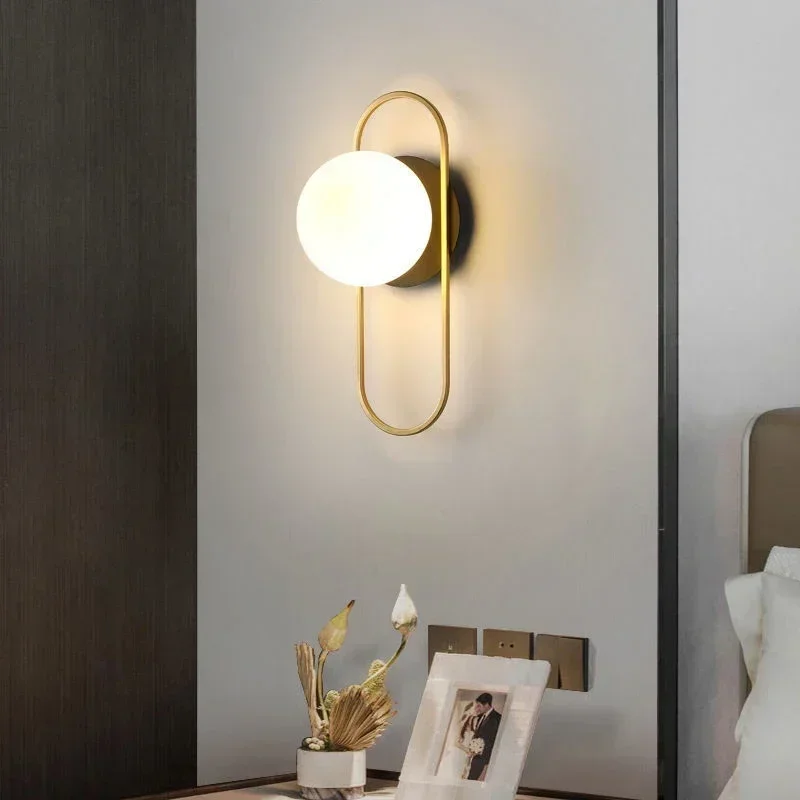 Modern Nordic LED Lustre Golden Black Wall Lamp Indoor Lighting Fixtures for Bedroom Living Room Wall Sconce Wall Lights