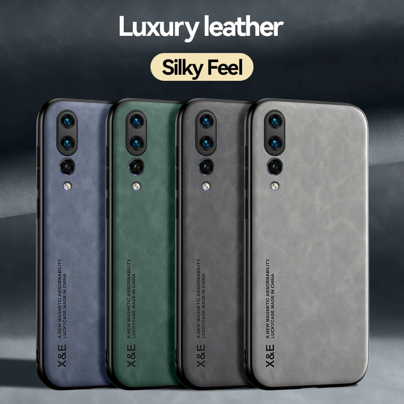 For Huawei P20 P30 P40 P50 P60 PRO Magnetic Sheepskin Leather Case For Huawei Mate60 50 40 30 20 Pro Soft Cover