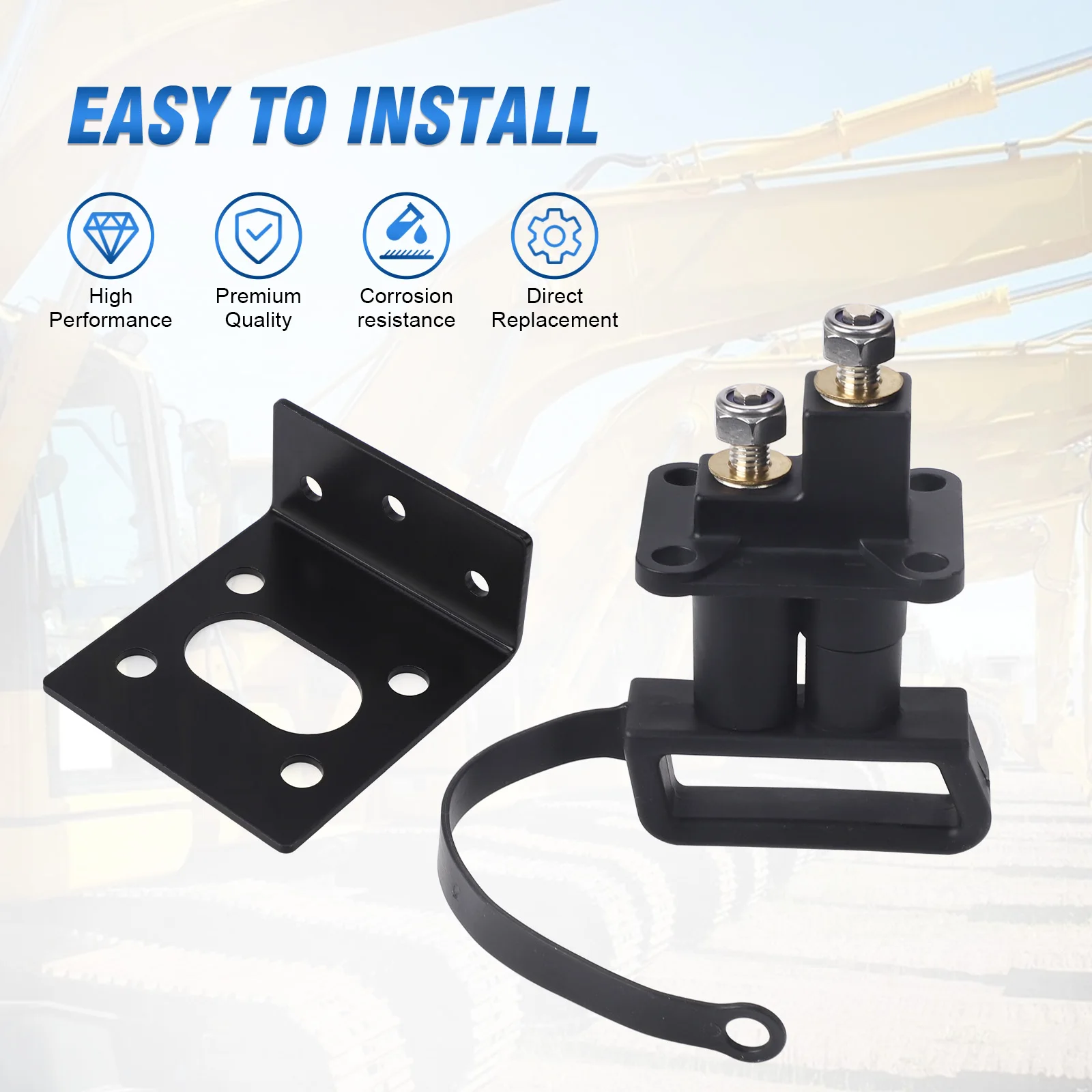 

177305031 Black Remote Jump Start Terminal Kit with Bracket Cap ABS Rubber Plastic For Hella Emergency Start Plug 8HG177 305-031