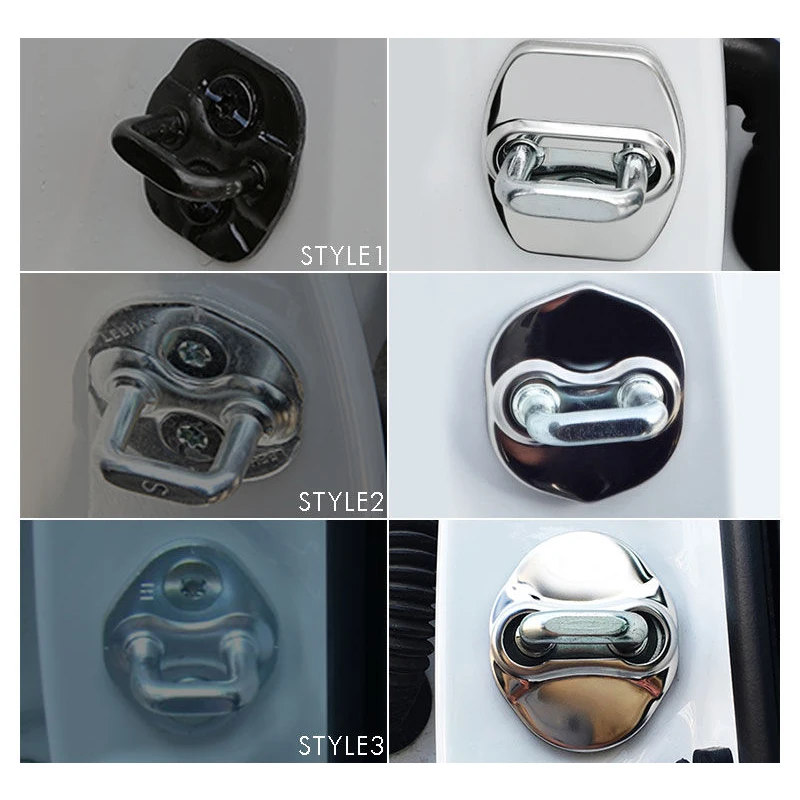 4Pcs 3 Type For Kia Rio Ceed Sportage Cerato Soul Car Door Lock Cover Sticker Metal Emblem Decal Auto Door Styling