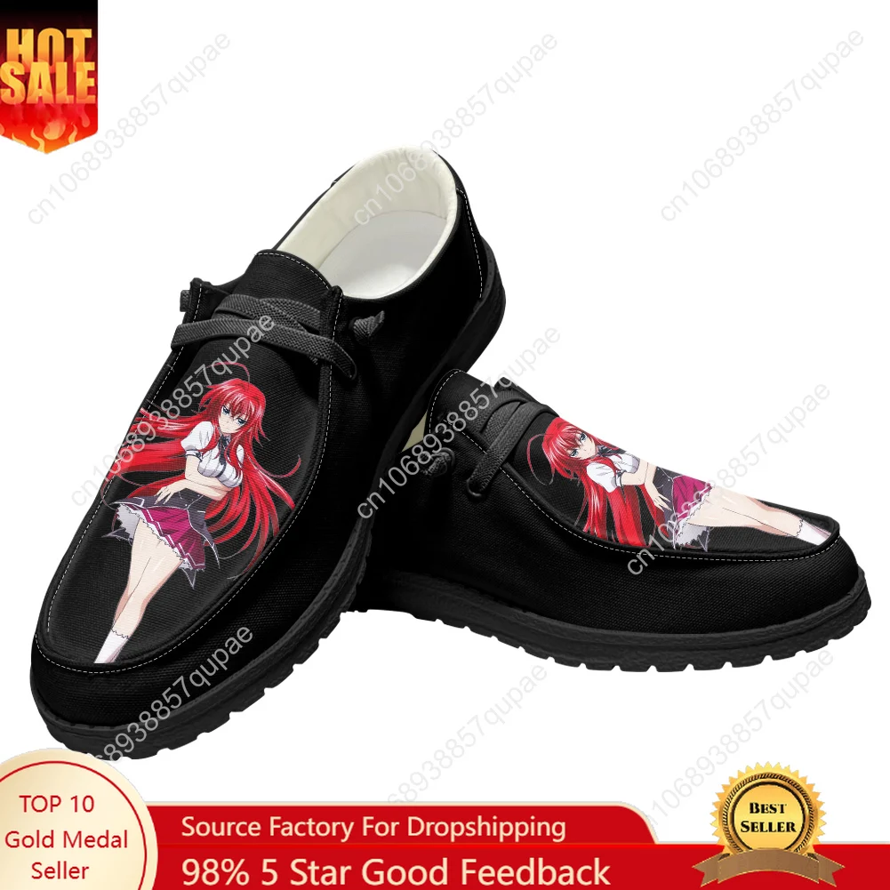 

High School DxD Rias Gremory Casual Shoes Anime Flat Shoe Men Woman Breathable Outdoor Lightweight Footwear Couple Custom Shoe