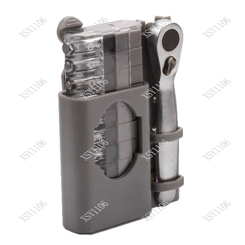 90 Degree Right Angle Ratchet Screwdriver Set Reversible Short Handle with 10 Bits Repair Tool Kit view 5
