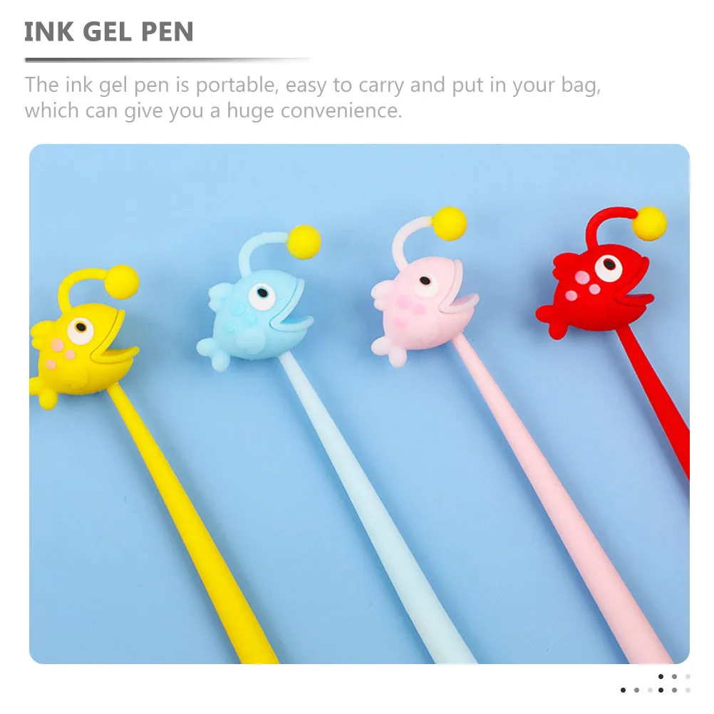 

4Pcs Creative Ink Pens Fish Design Gel Pens Smooth Writing for Office Study Notes Party Favors Stationery Supplies