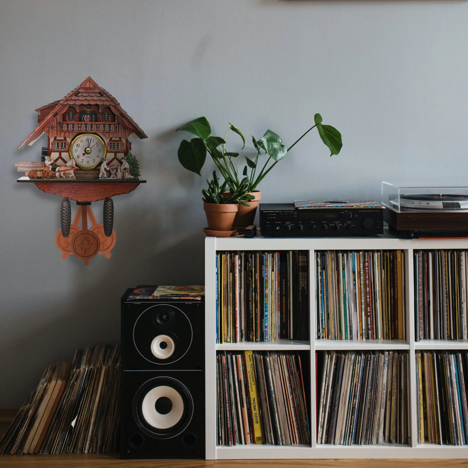 

Wooden House-Shaped Wall Clock For Living Room Study Bedroom Indoor Decor Rustic Cottage Clock Home Art Timepiece Vintage