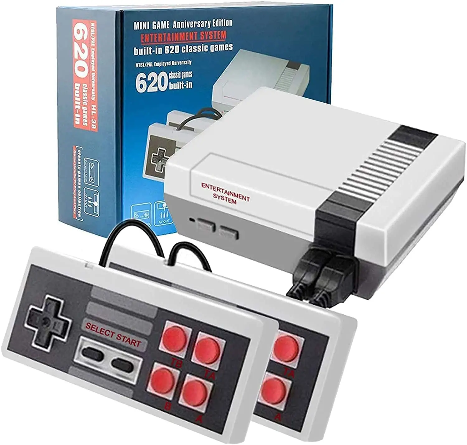 Classic Retro Game Console Mini Video Game Consoles with 621 Games for NES Game Handle Gaming - AV Output