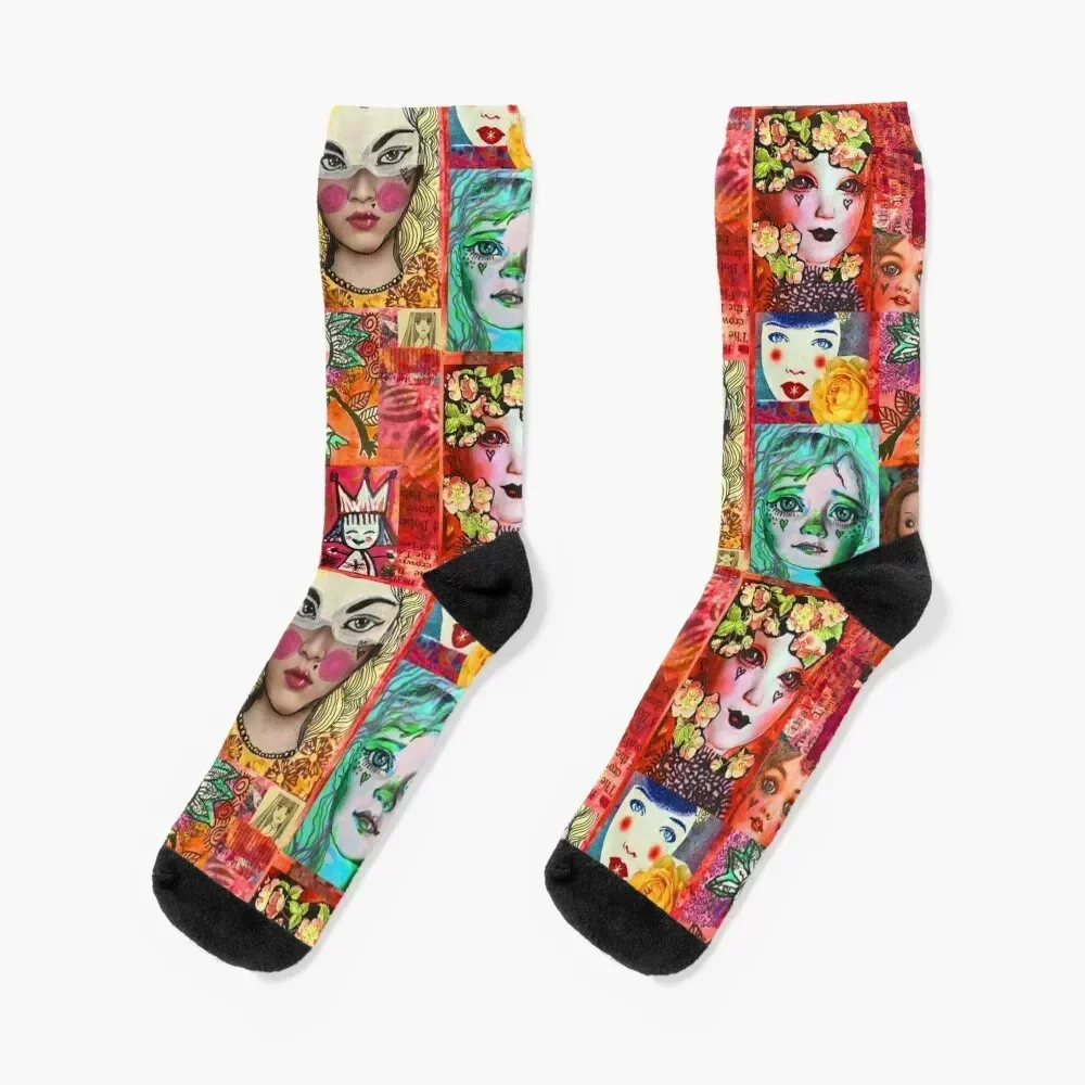 Dolls Socks floral compression football Socks Male Women's