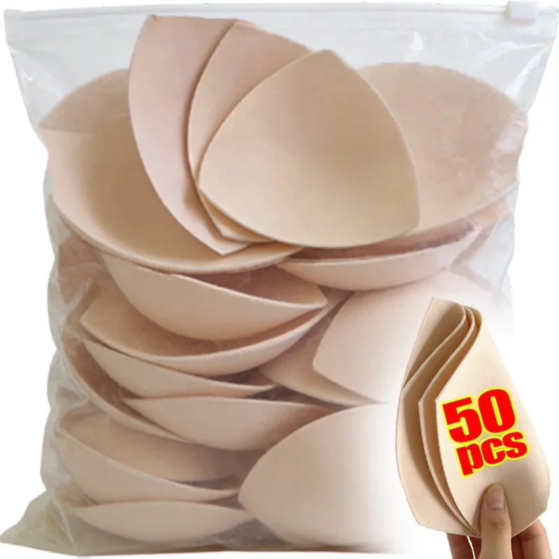 2/50Pcs Soft Triangle Sponge Bra Pads Women Removable Breathable Invisible Insert Breast Enhancers Chest Cup Pads Accessories