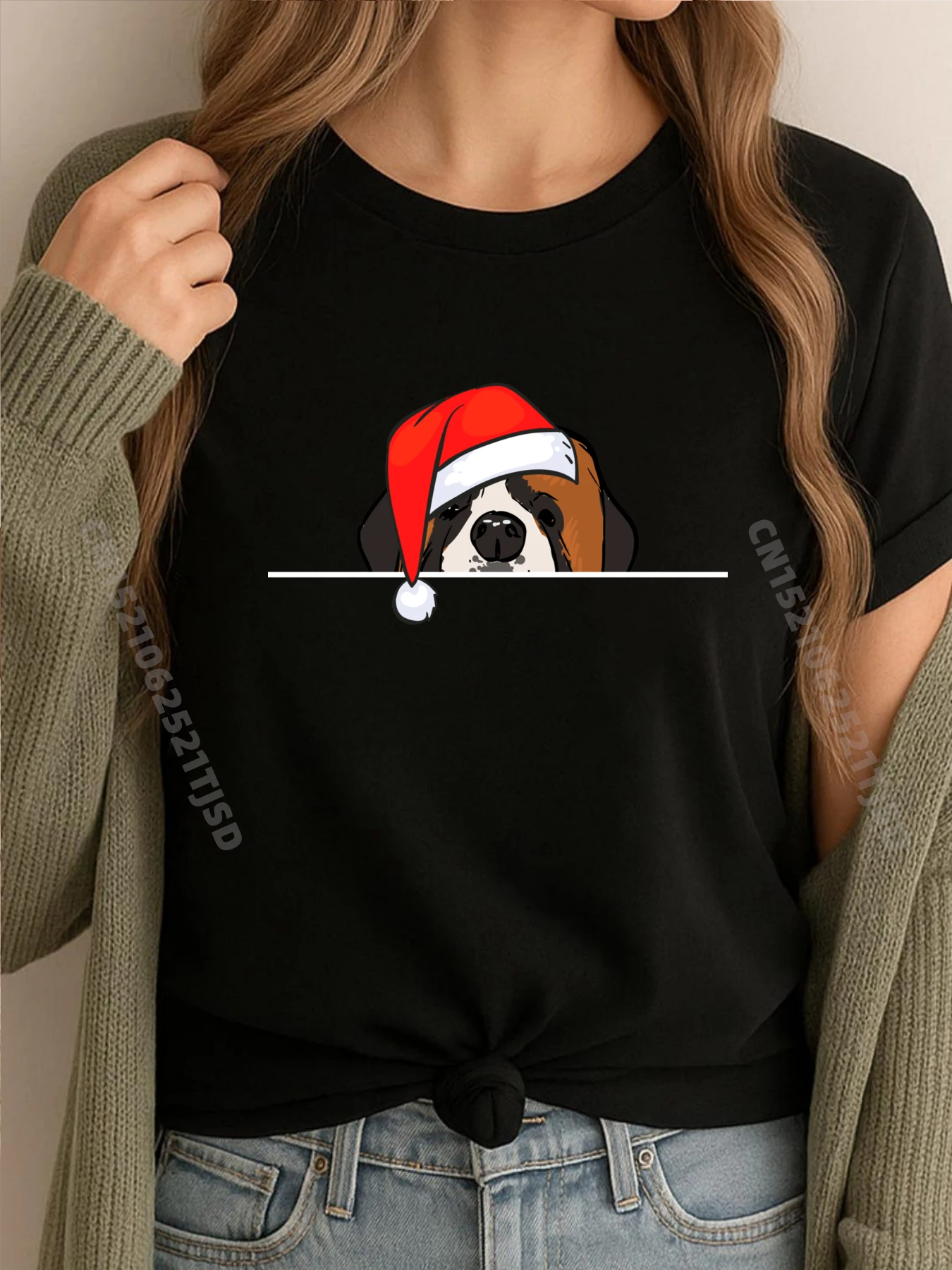 

Рождественская брендовая футболка St. Bernard Dog, мужские футболки, нормальные