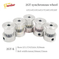 GT2 K-type 2GT Number Teeth 12T/14T/15T/16T/17T/18T/19T/20T Timing Pulley Bore 3/3.17/4/5/6/6.35/8mm For Belt Width: 6/10/15mm ,