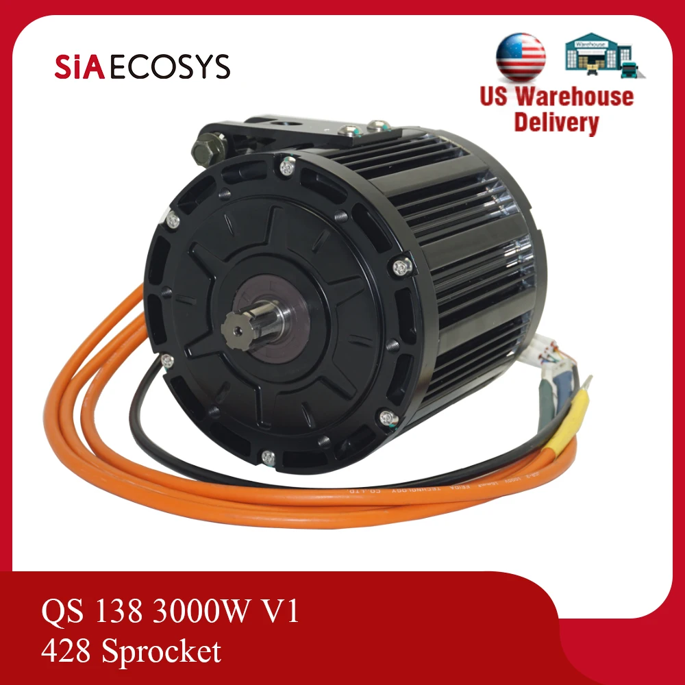 

QS 138 3000W V1 Mid Drive Motor US Warehouse 72V100KPH Sprocket Design For Electric Light Motorcycle
