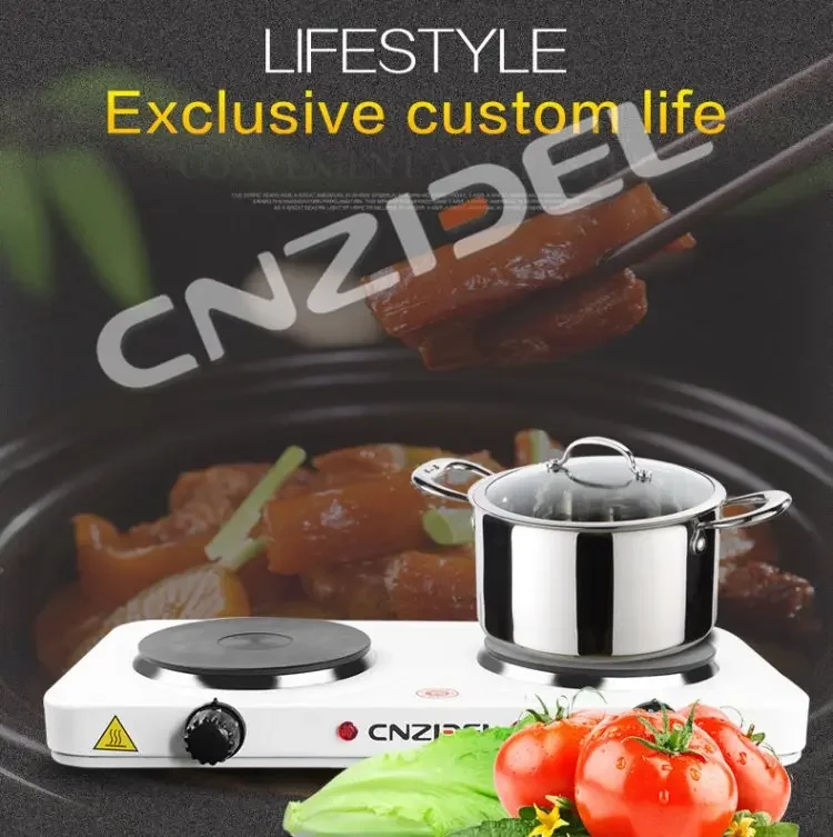 110V/220V Double Burner Electric Stove Built-in Hobs for Home & International Use,High-Power Electric Burner Cooktop