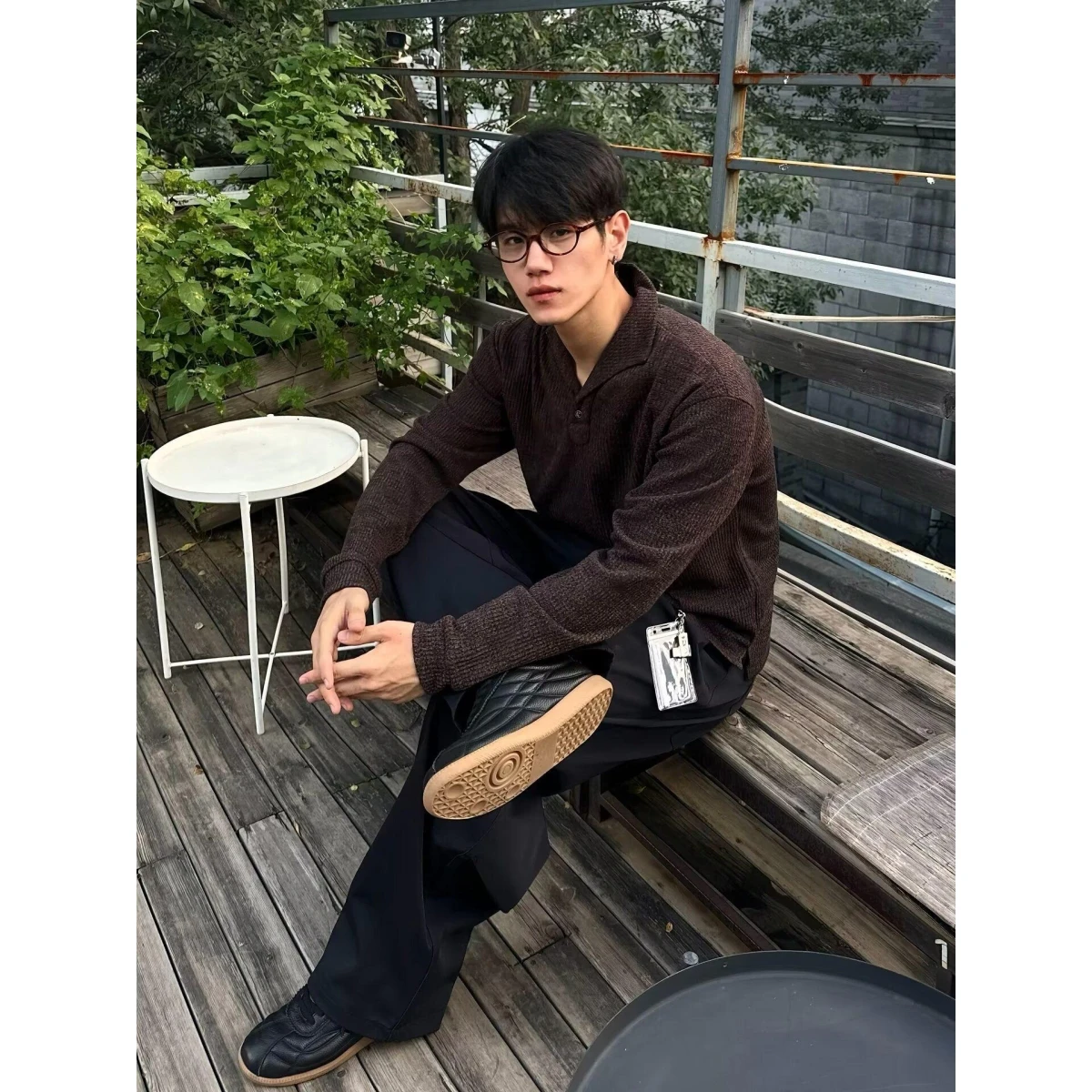 

Осень-зима V-Ne вязаный кардиган мужской цветной повседневный верхняя одежда свободного покроя длинное пальто из полиэфирного волокна све