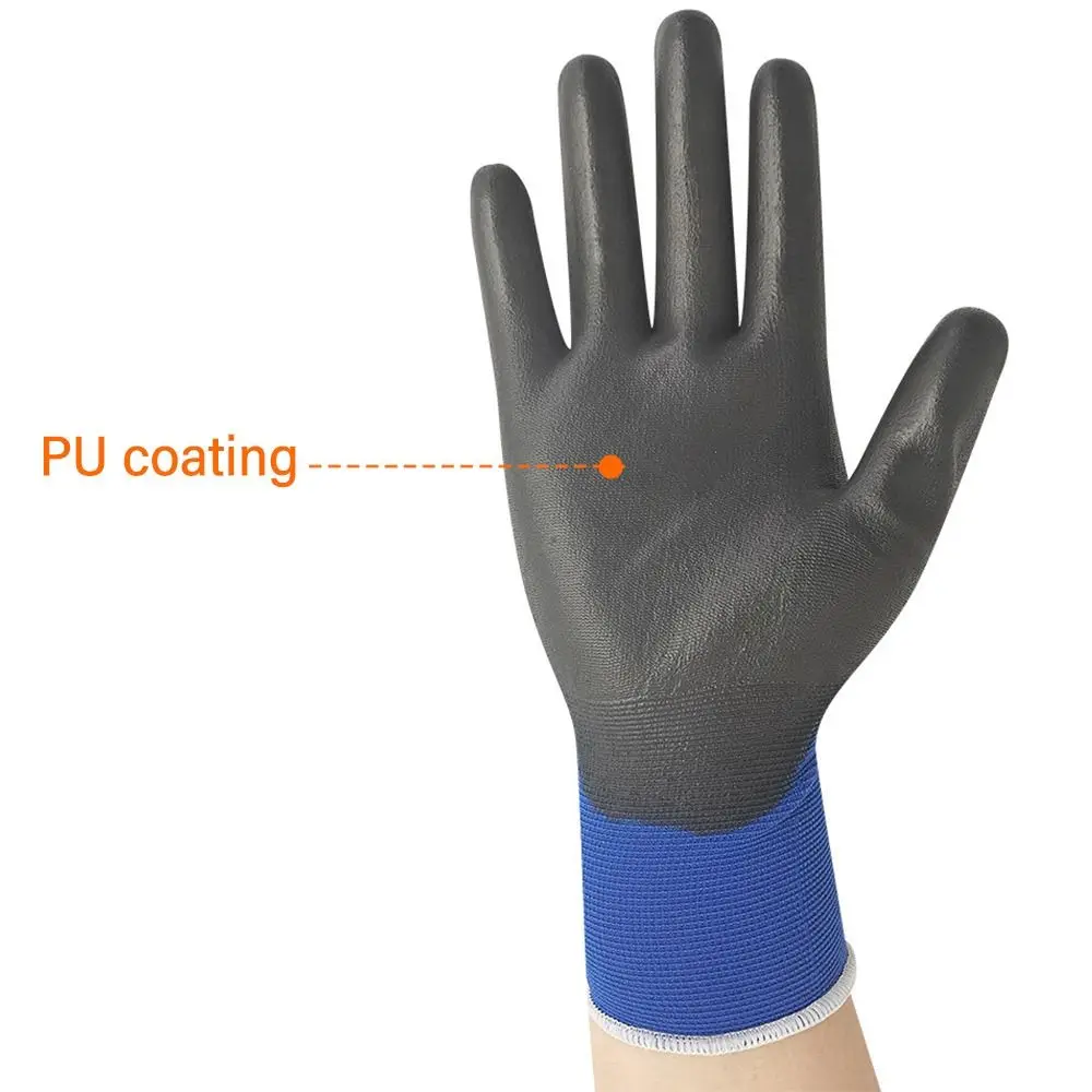 Ulthin Anti-static Gloves 18 Needles PU Coated Working Gloves Breathable Fine Work Work Safety Gloves Instrument Assembly