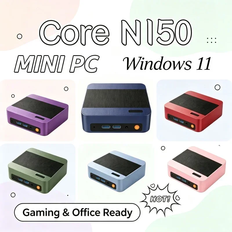 2026 Tidy Core N150 MINI PC Windows 11 Smooth Touch Pocket Sized Console RAM 1TB SSD WIFI 6 BT5.2 4K HD Mini Gaming