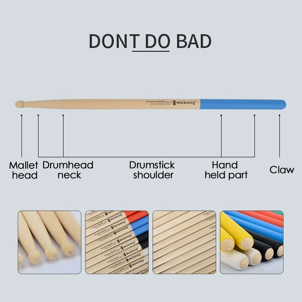 1 ペア新品、滑り止めハンドル付きアクセサリープラスチックドラムスティック楽器木製ドラムスティックパーカッションツール
