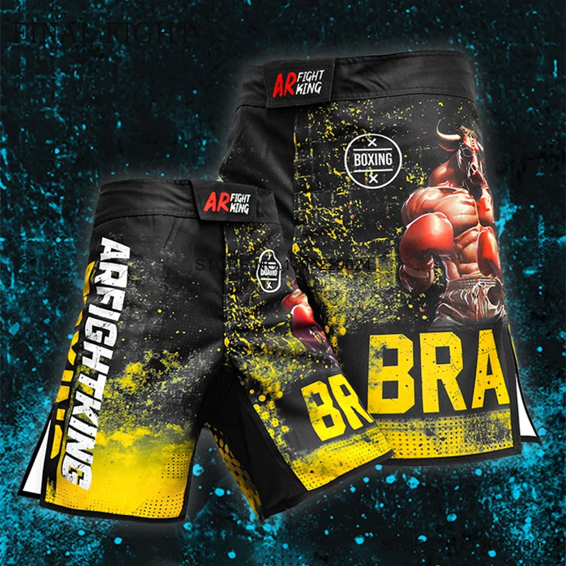 Men's MMA Shorts Fight Pants Animal Print Gym Free Combat Mixed Martial Arts BJJ Jiu-jitsu Sanda Sports Training Boxing Shorts