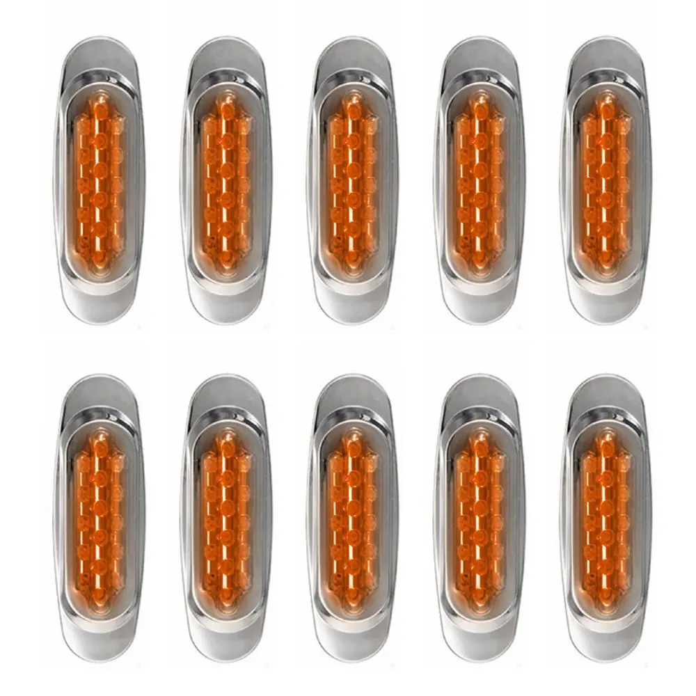 Amber 16LED 12V 24V Universal Car Side Marker lights LED SUV Car Motorcycle Truck Stop Turn Tail Warning Lamp Flash Strobe Light