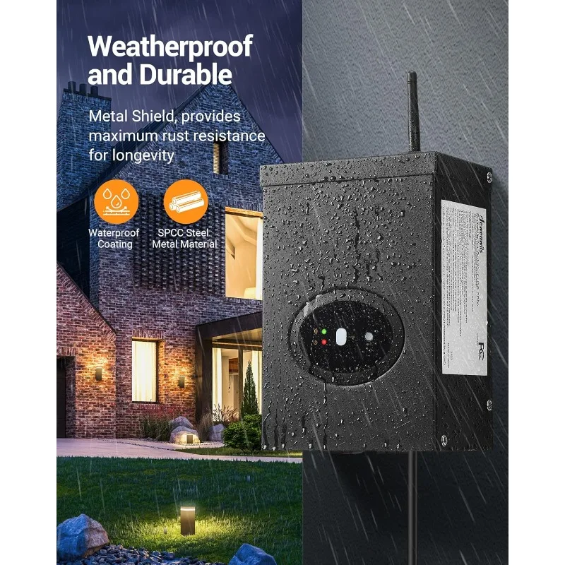 home.300W スマート低電圧トランス、Alexa および Google Home と互換性あり、LED ランドスケープライト用 120V AC から 12V AC へ