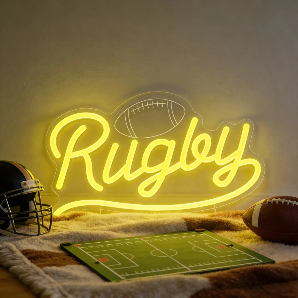 

Светодиодная неоновая вывеска «Регби» с USB-питанием и регулировкой яркости для футбольного клуба, игровой комнаты, подарок для любителей регби, декор для стен
