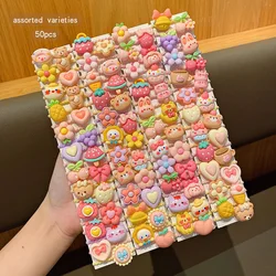 50 styles of random cartoon cute rubber bands suitable for daily use with hair rings and accessories
