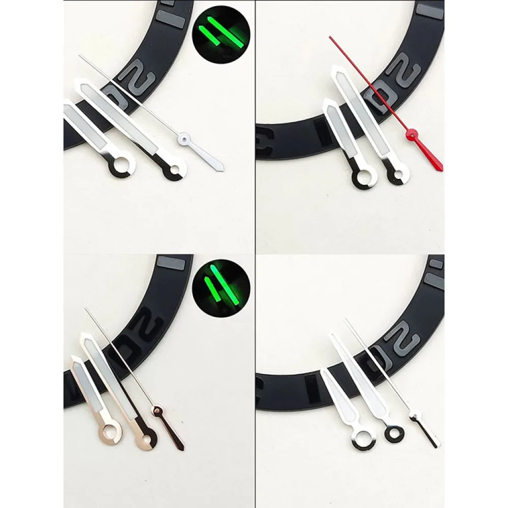 3pcs Green Luminous Watch Hands Modifying Pencil/ Lancette Watch Needle Set for NH35/ NH36/ 4R Accessories