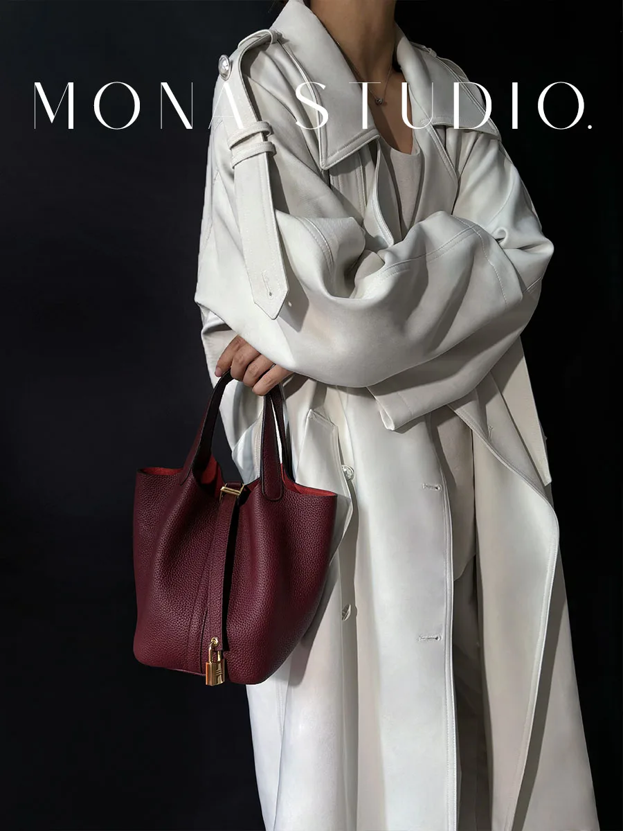 

Top Layer Cowhide Buet Bag Women's High-End Sensation Vegetable Basket Bag Commuter Handheld Soft Leather Tote Bag