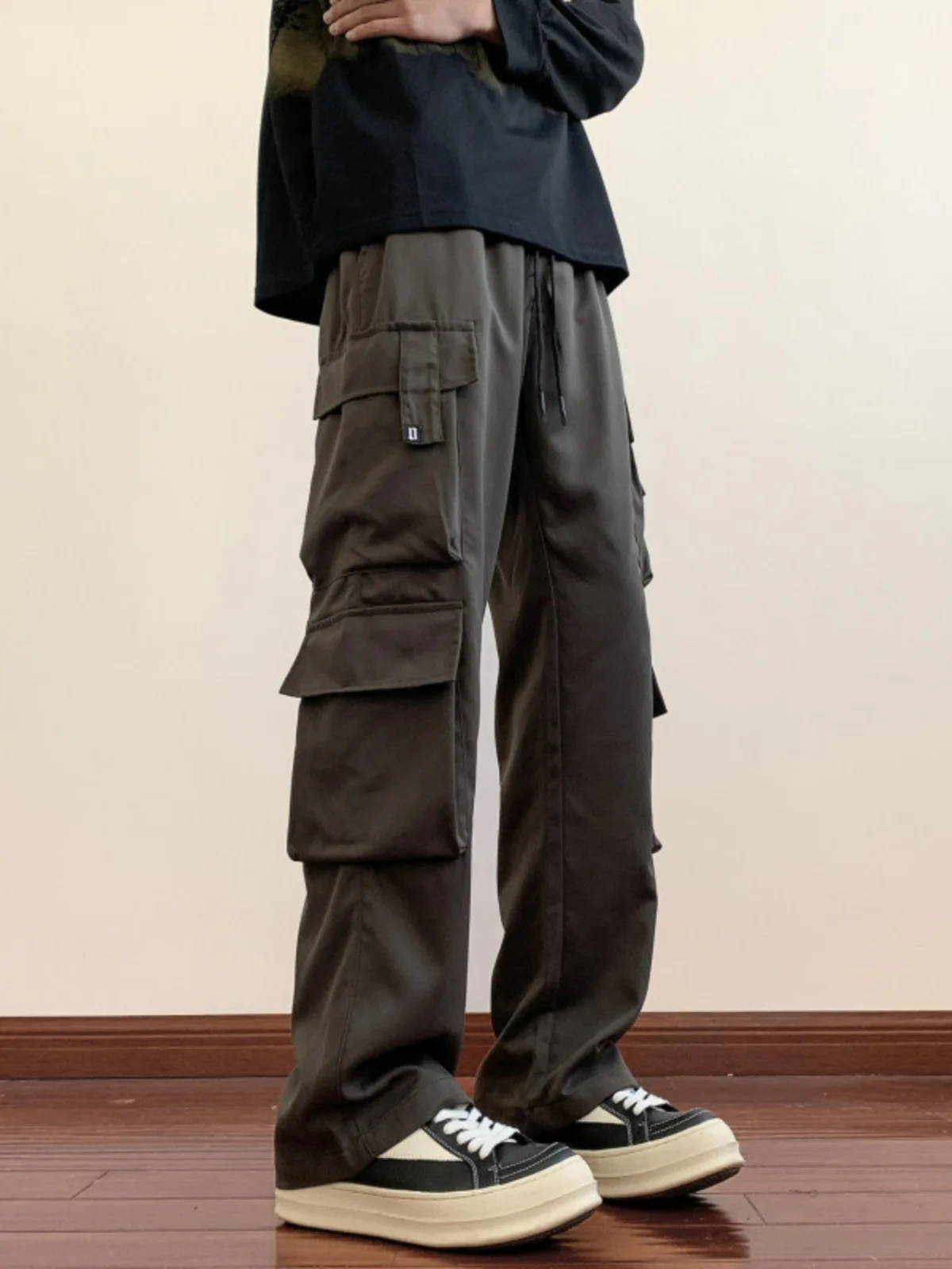 

Мужские брюки Cé Brown American Sle свободного кроя с широкими штанинами, в стиле рабочей одежды, модные, брендовые, крутые, уличные, прямые, повседневные, длинные