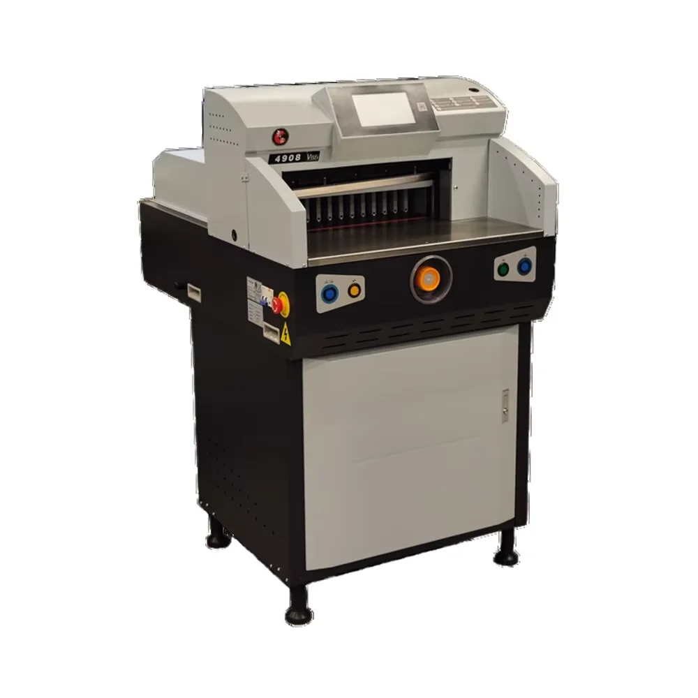 

Industrial Automatic Paper Cutter 4908V8 490x490mm, 10.2" Touchscreen, Auto Measurement, 80mm Thick Stack Cutting