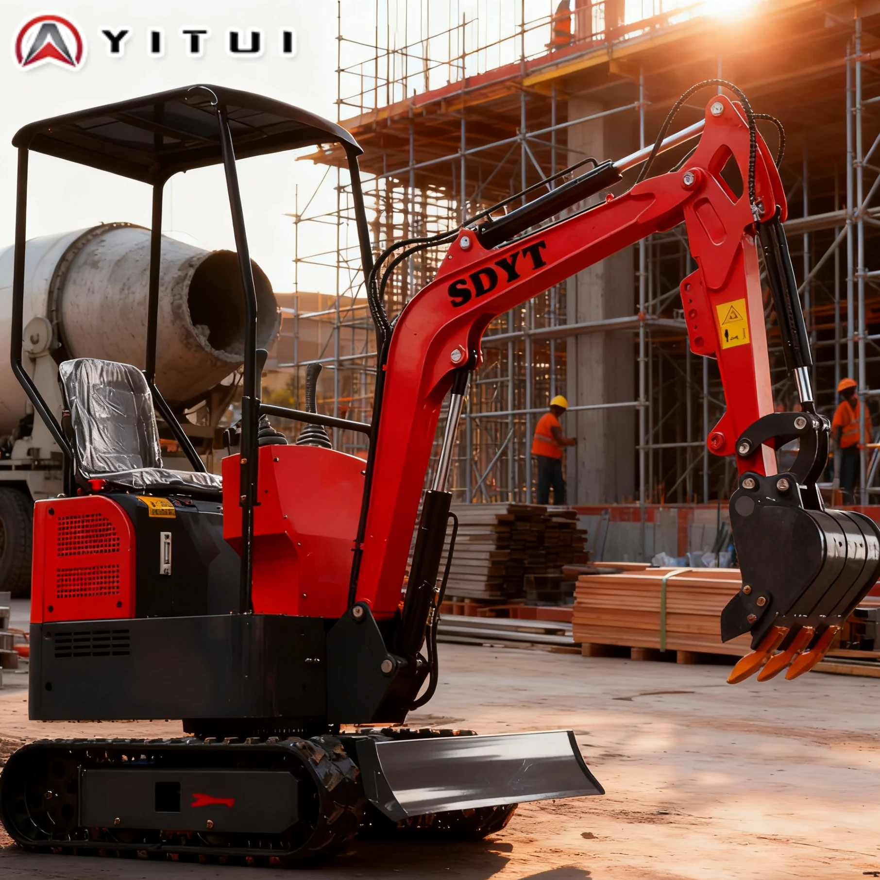 حفارة صغيرة مخصصة عالية الكفاءة 1.2 طن CE/EPA حفارة زاحفة صغيرة معتمدة لساحة المزرعة وأعمال المناظر الطبيعية