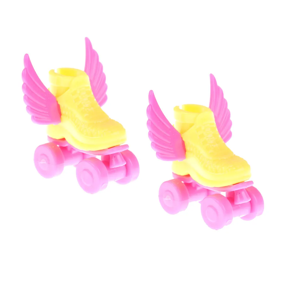 2 sztuk/zestaw rolki fantazyjne buty dla lalek + zestaw słuchawkowy + kask zabawki Roller Play akcesoria lalki dekoracyjna zabawka dla Babi dzieci dziewczyny