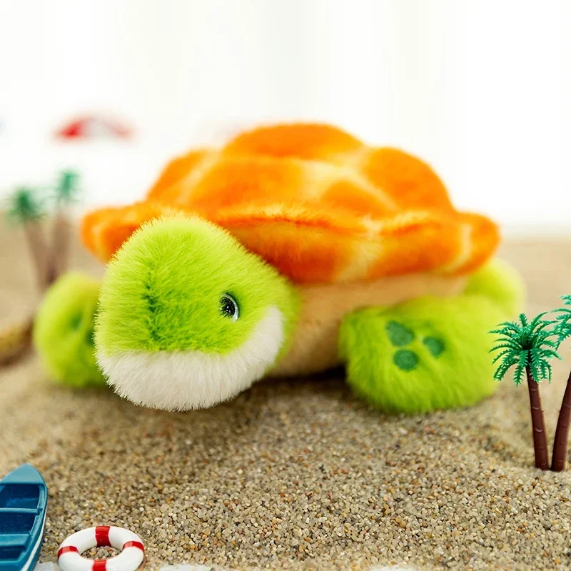 18 cm schattig pluche zeeschildpad speelgoed oranje schelp zachte groene schildpad perfect cadeau voor kamer decor creatief pop kussen verjaardagscadeau
